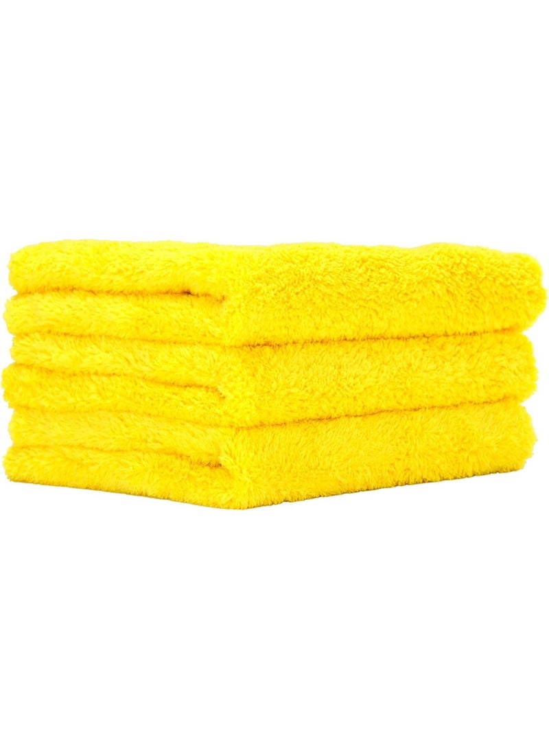 Yellow microfiber car towel - super absorbent - car drying, polishing, polishing cloth and interior detail towel - Image 1